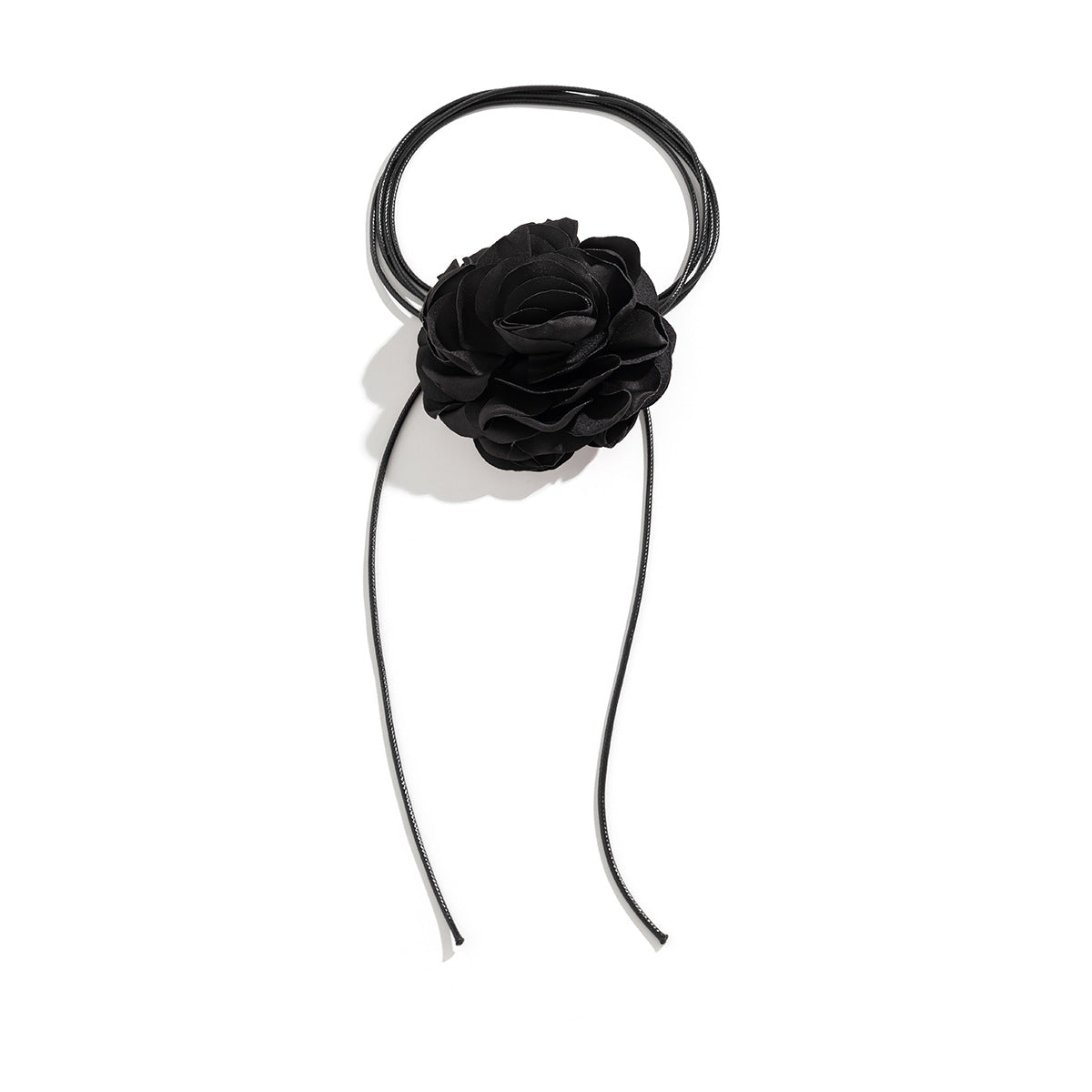 Retro Pulling Choker Fabric Flower Collar Simple Wax Thread Ribbon Tassel Necklace (Style 5708)