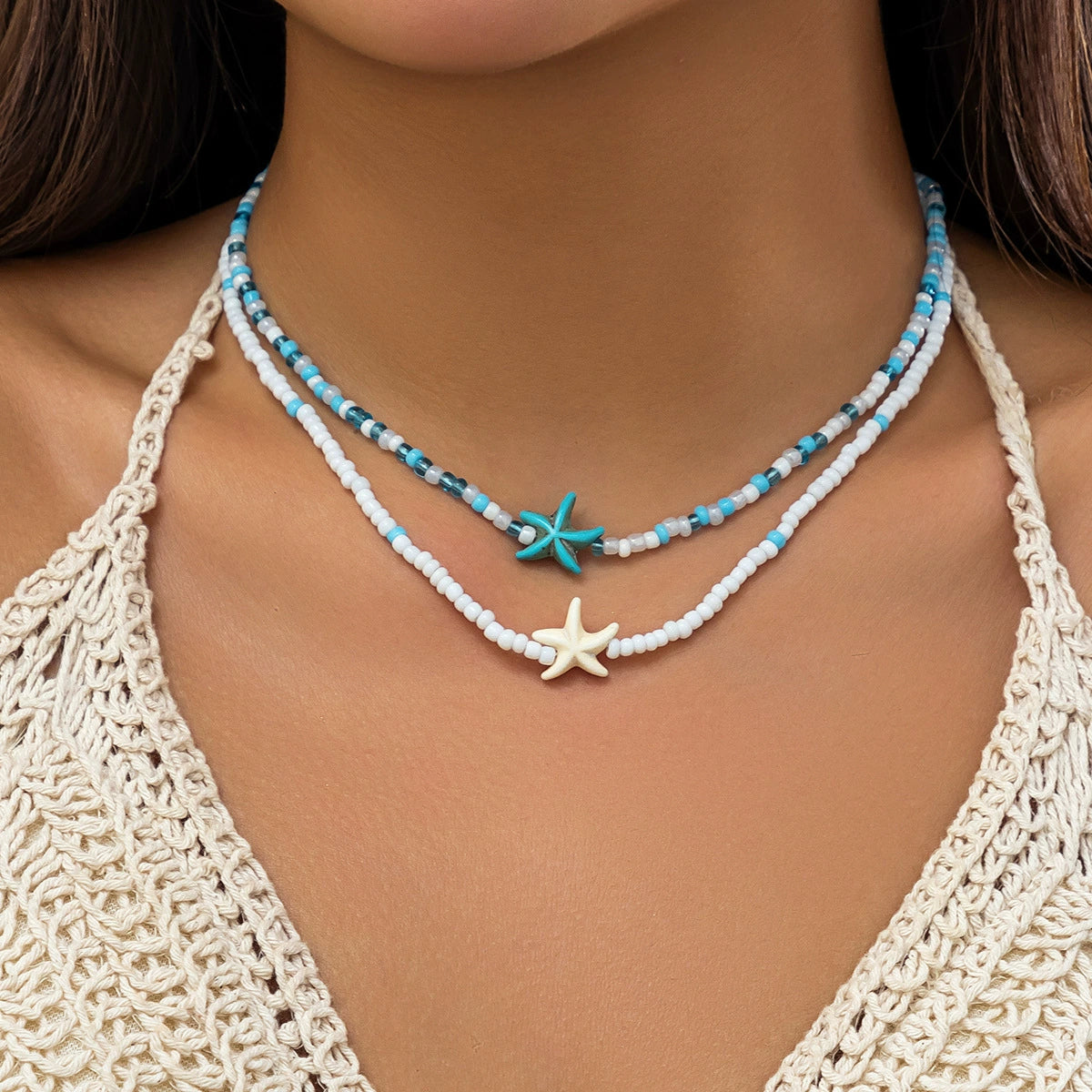 Hot selling beach and ocean accessories, versatile starfish necklaces, shell necklaces, women's accessories