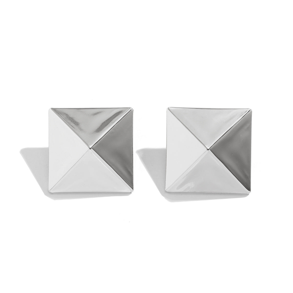 Exaggerated large water droplet earrings retro earrings punk square metal geometric earrings