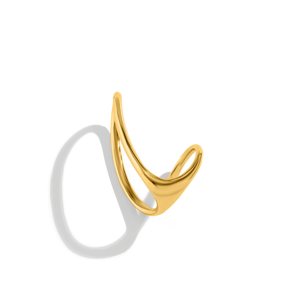Hip hop minimalist hugging metal ring personality futuristic style geometric opening wholesale ring for women