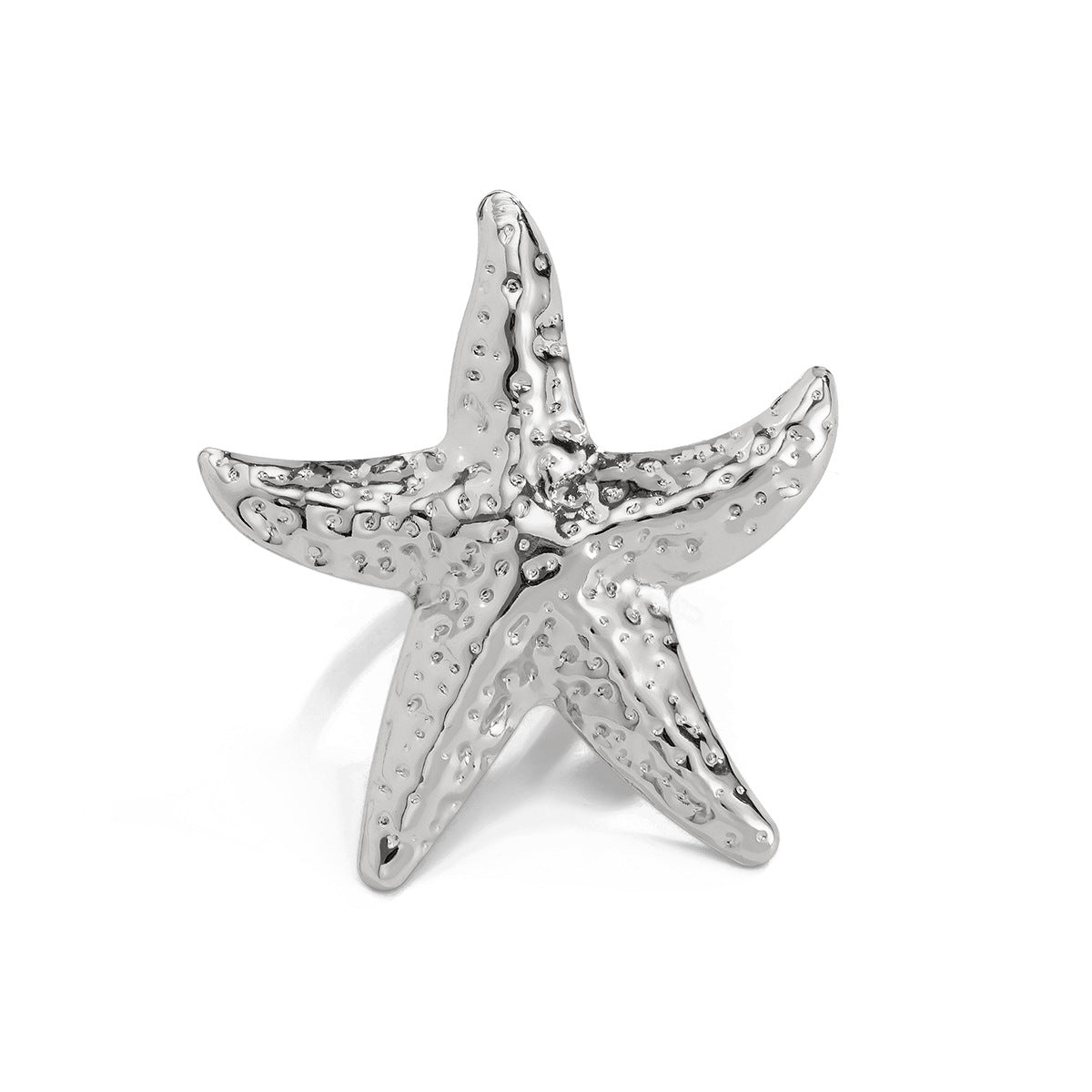 Ocean Star Silver Ring – Dainty Sea Star Stackable Ring for Women, Minimalist Beach Jewelry, Adjustable Wave Ring, Boho Coastal Accessories