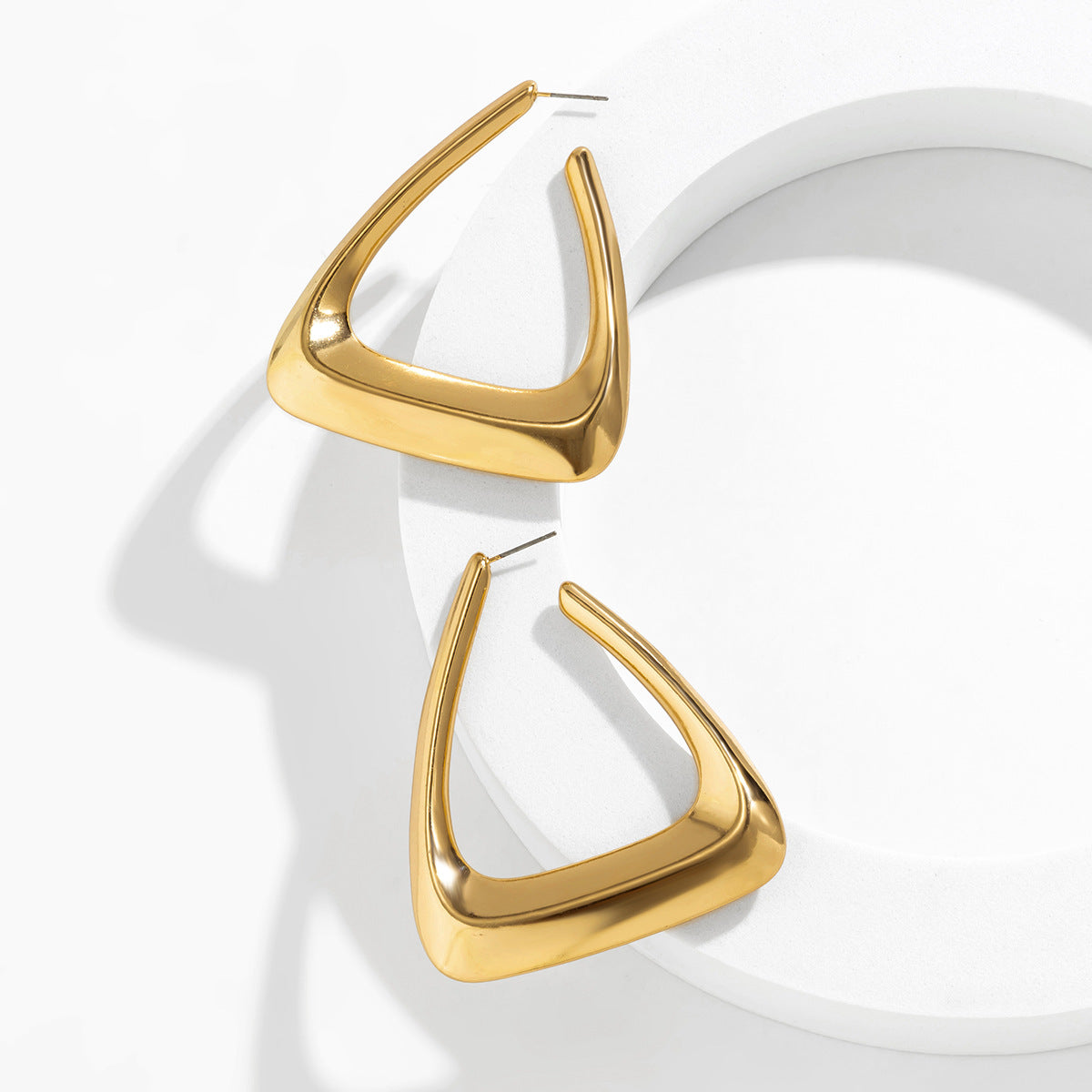 Exaggerated large water droplet earrings retro earrings punk square metal geometric earrings