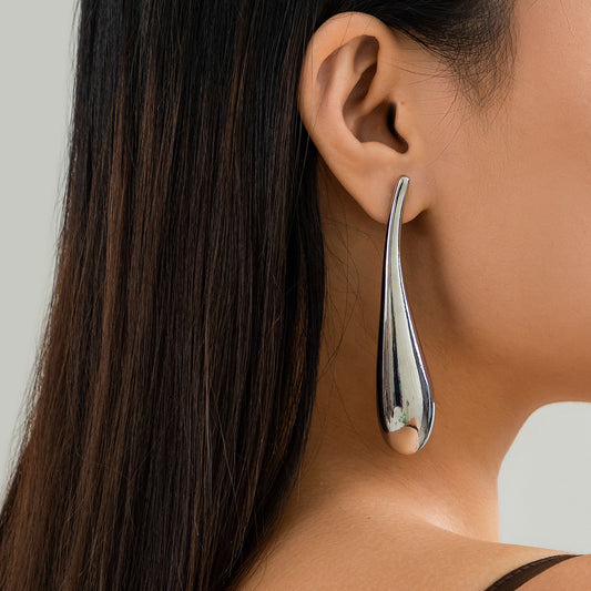 Personalized design, photosensitive surface, bean earrings, plain circle, wrinkled water droplet earrings, geometric earrings