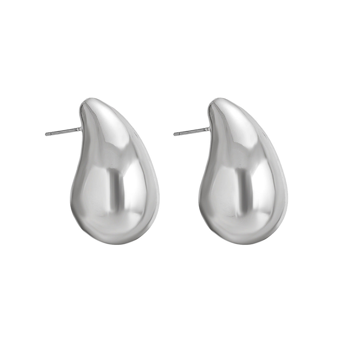 Minimally designed droplet hanging party punk ring with smooth and exaggerated surface, large size with tears, niche necklace
