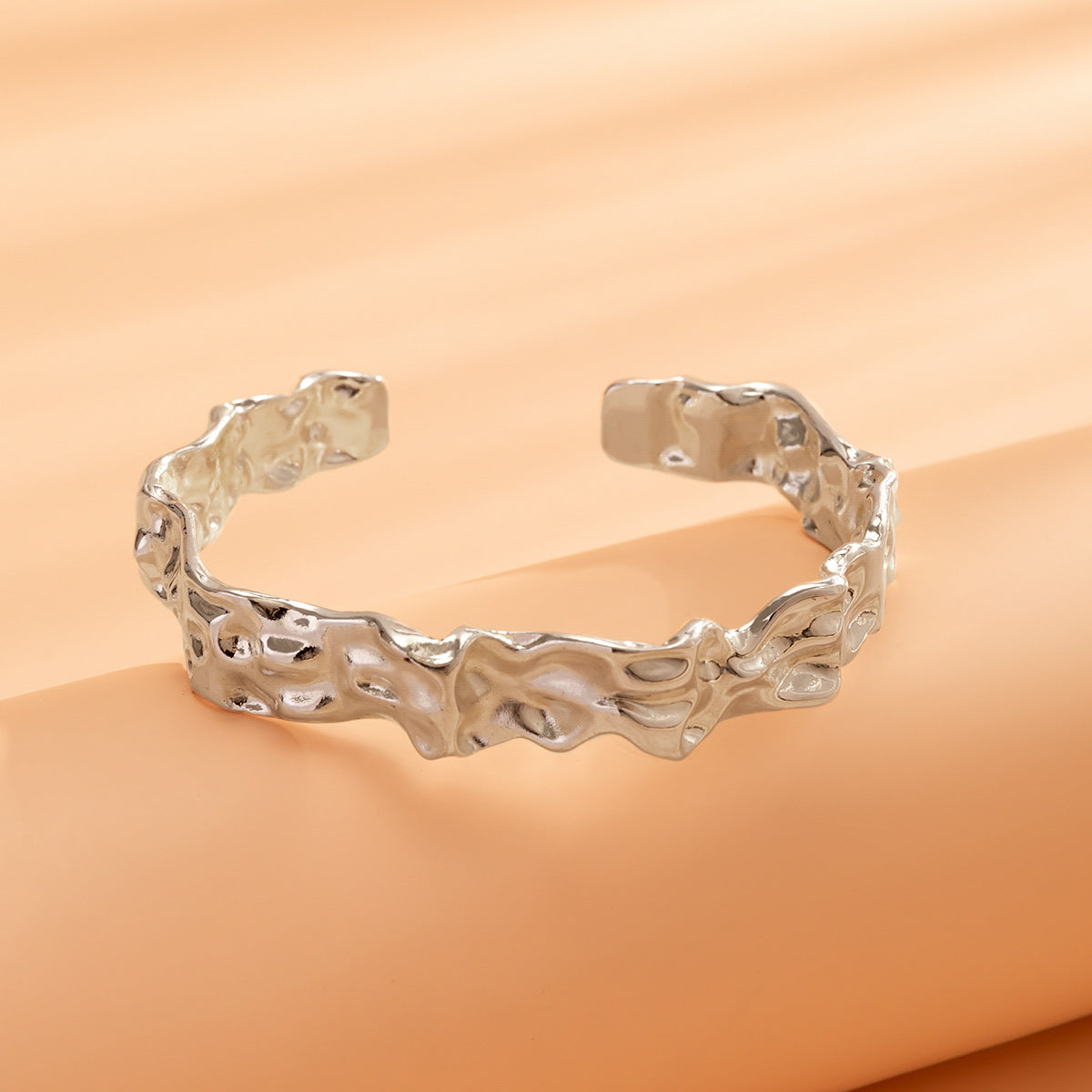 Design inspired liquid irregular lava bracelet, fashionable and niche texture, pleated and open mouth bracelet for women