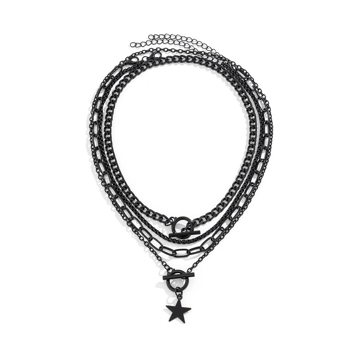 Hip hop Hot girl cold style black suit accessories, metal peach heart Halloween jewelry necklace, female