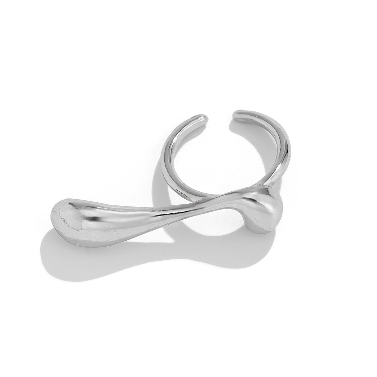 Irregular Water Drop Open Ring Fashion Texture Flower Pearl Ring