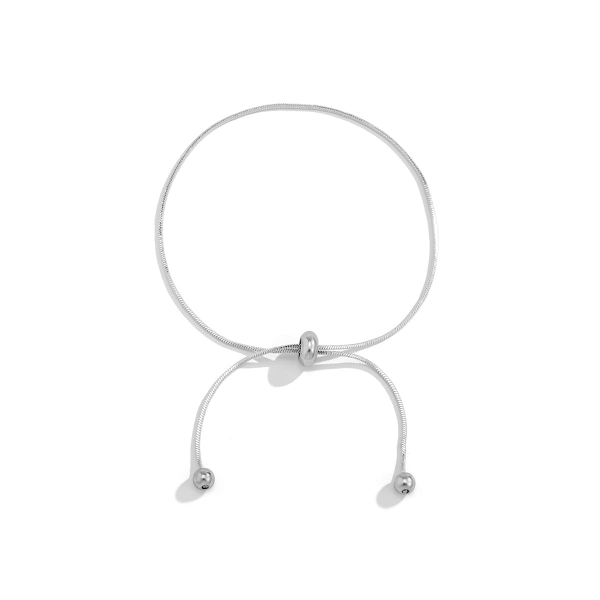 Simple and versatile long tassel necklace with fashionable adjustable metal square snake bone chain