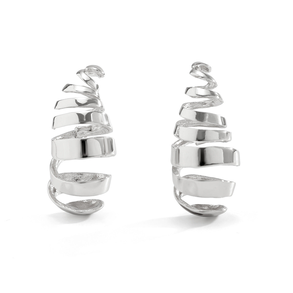Exaggerated French round metal earrings with simple irregular texture earrings, niche