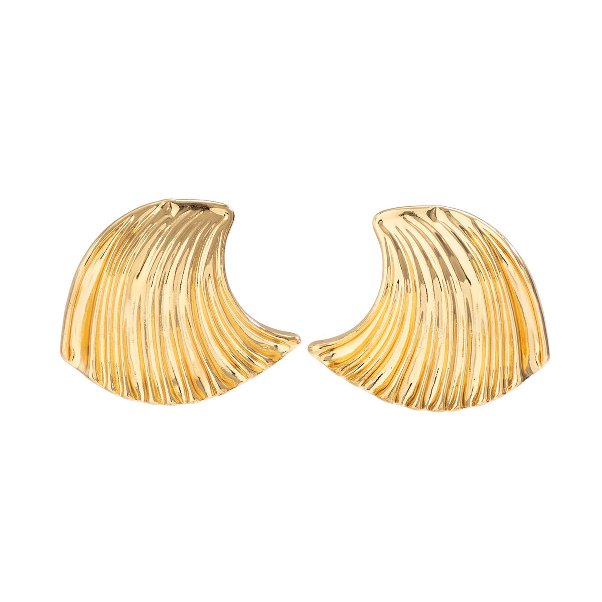 Metal shell ocean style niche earrings retro versatile cool style striped earrings for women