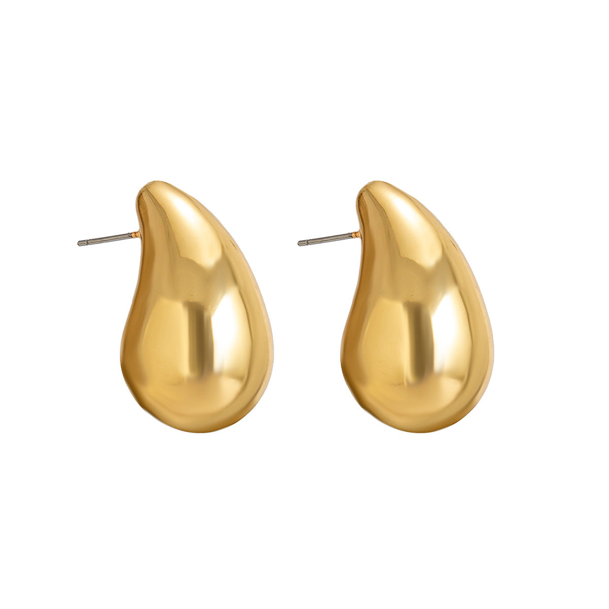 Minimally designed droplet hanging party punk ring with smooth and exaggerated surface, large size with tears, niche necklace