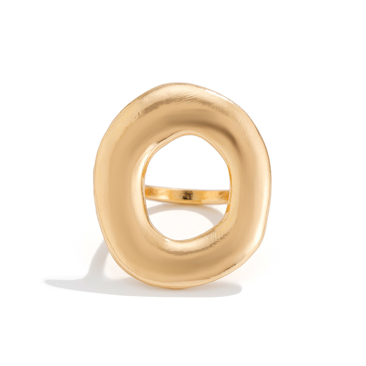 Irregular Water Drop Open Ring Fashion Texture Flower Pearl Ring