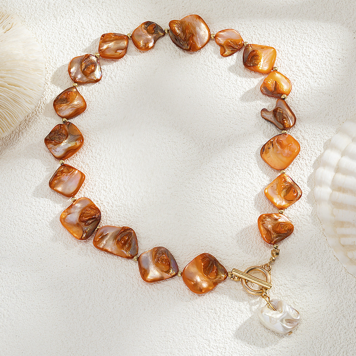 Beach vacation natural irregular shells collarbone chain ocean wind starfish versatile set necklace