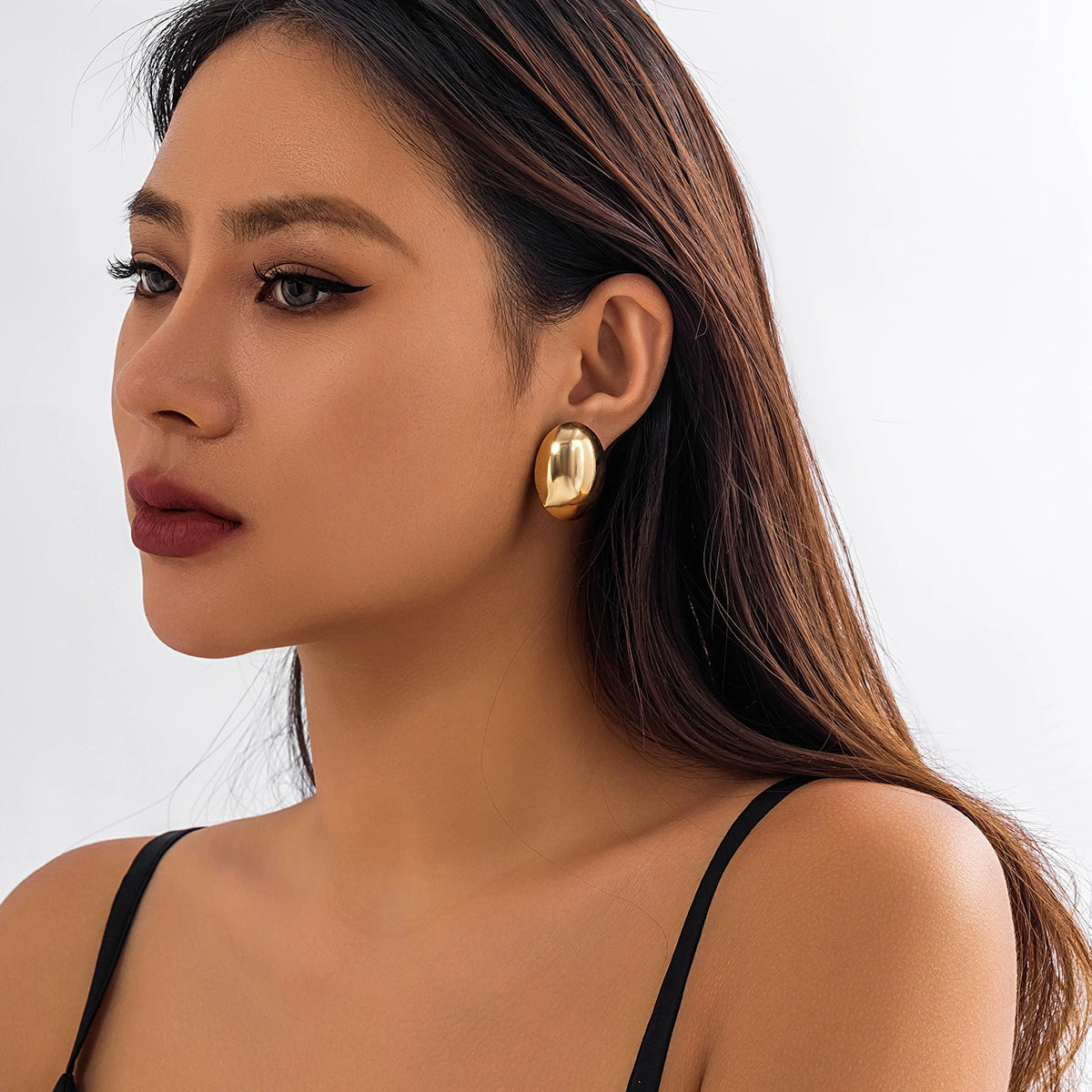 Exaggerated Waterdrop Punk Metal Earrings for Women, Sun, Niche Water Diamond Earrings