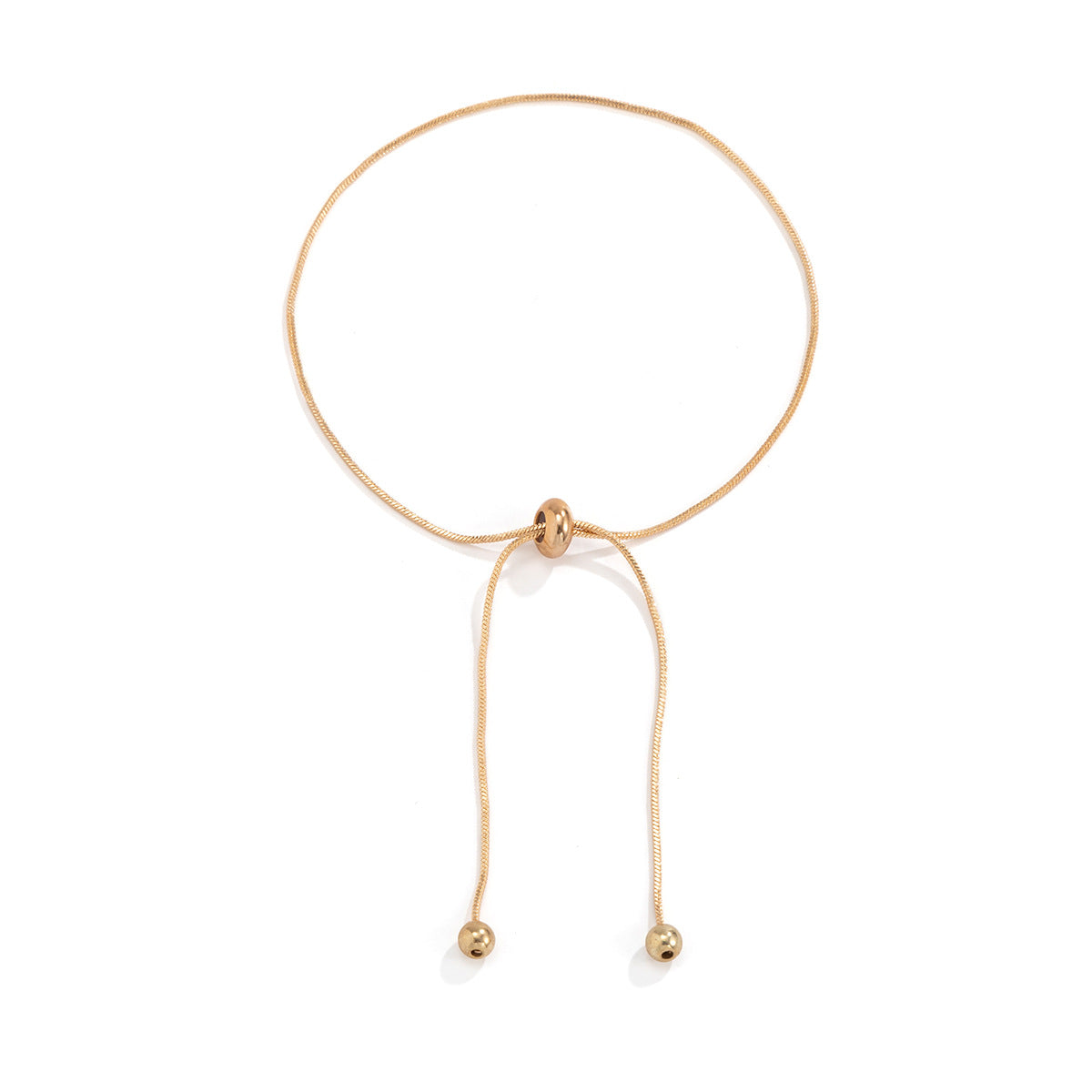 Simple and versatile long tassel necklace with fashionable adjustable metal square snake bone chain