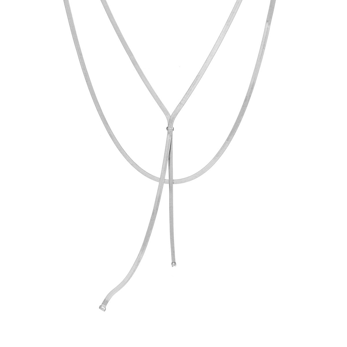 Multi layer necklace snake bone chain neck chain with a cool and stylish design, featuring a textured chain and tassel necklace