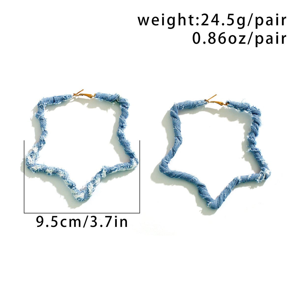Small and niche design, sweet and cool geometric ring earrings, French temperament, simple denim earrings