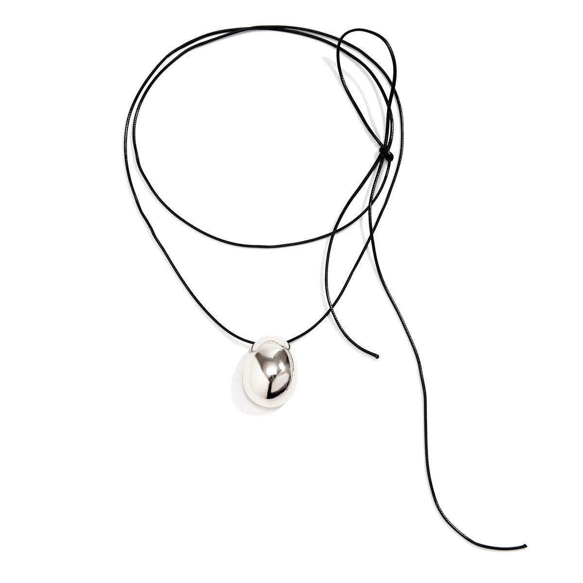 Exaggerated Geometry Egg Noodles Choker Women's Versatile Pulling Wax Thread Necklace Sweet Cool Design Collar Jewelry