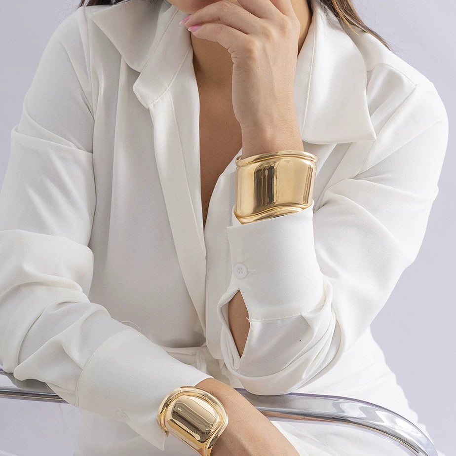 Exaggerated diamond alloy geometric bracelet Bracelet, personalized and simple concave convex Bracelet