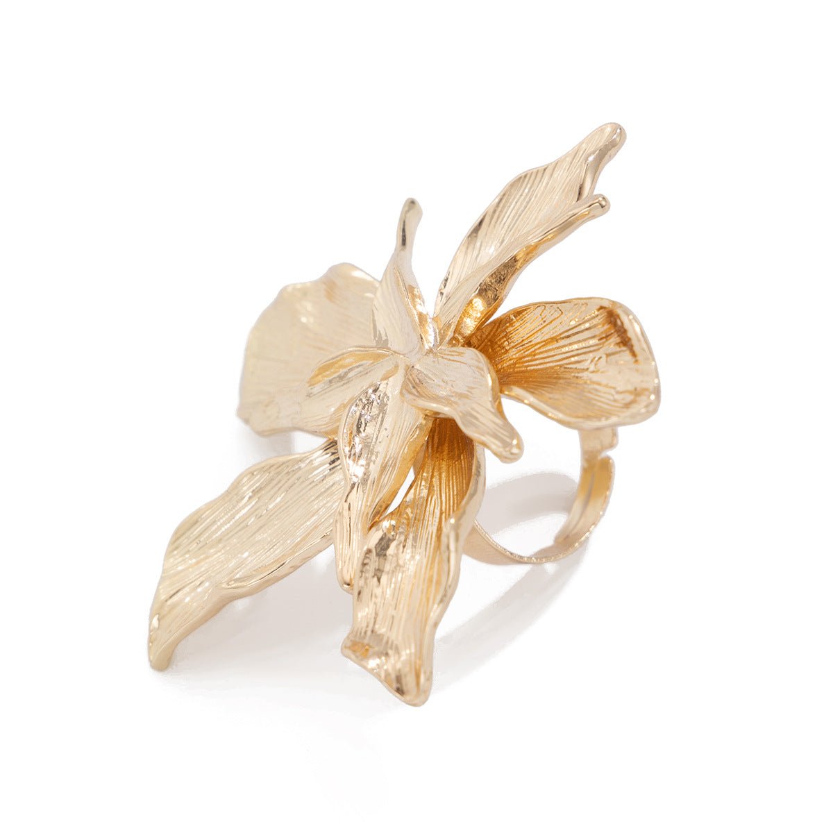 Irregular flower ring, nightclub trendy women's oval spiral pattern adjustable ring