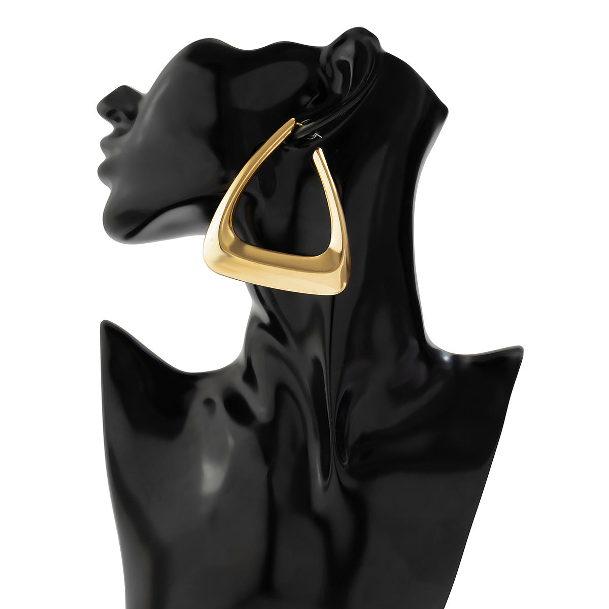 Exaggerated large water droplet earrings retro earrings punk square metal geometric earrings