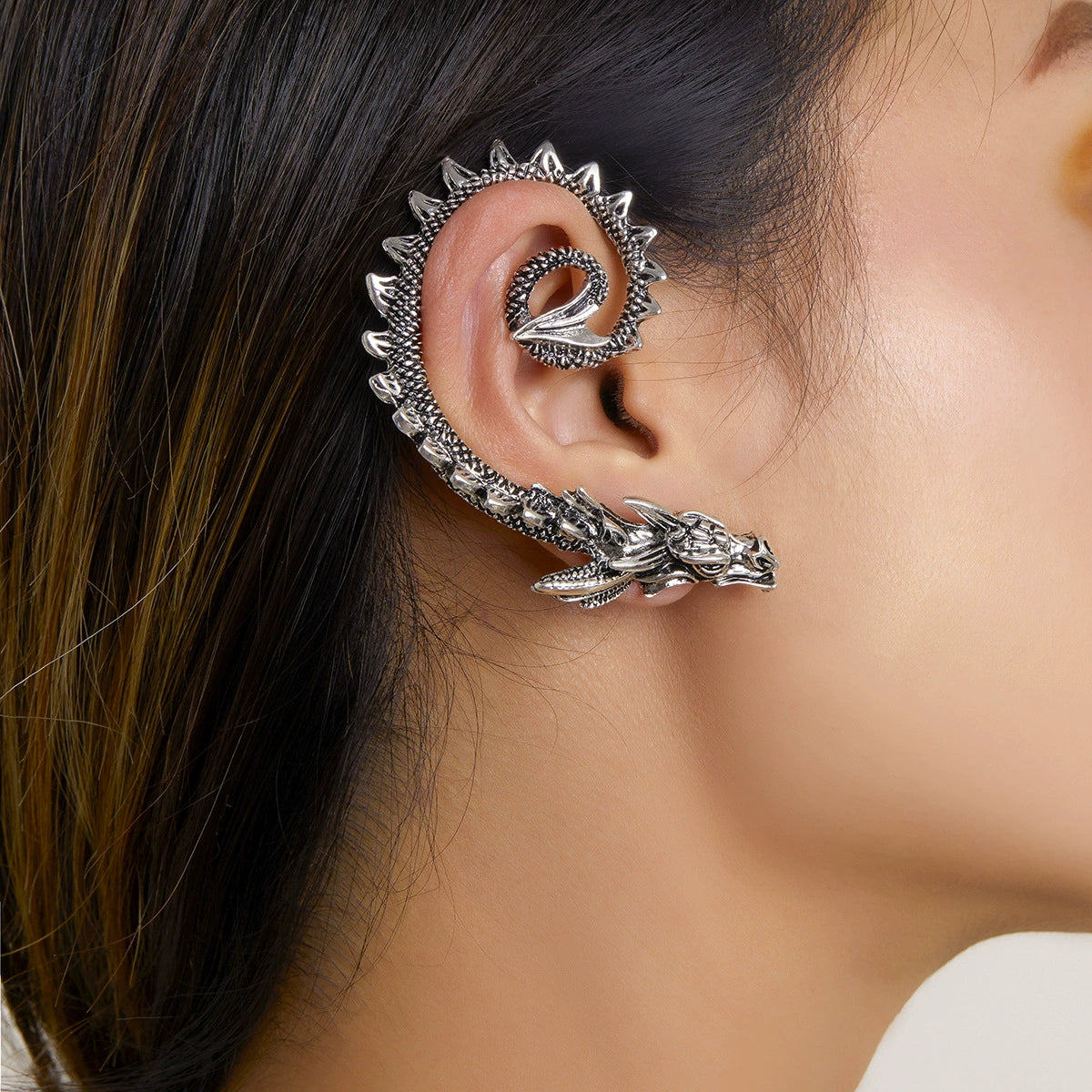 Design sense, personality, elf, no ear hole, ear hook, water drill, ear bone clip, trendy woman