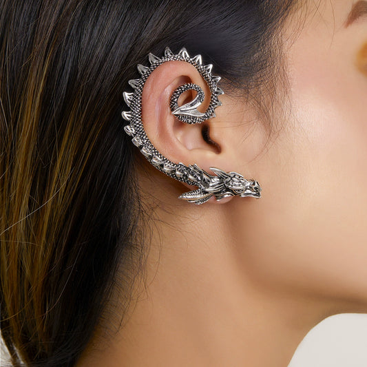 Design sense, personality, elf, no ear hole, ear hook, water drill, ear bone clip, trendy woman
