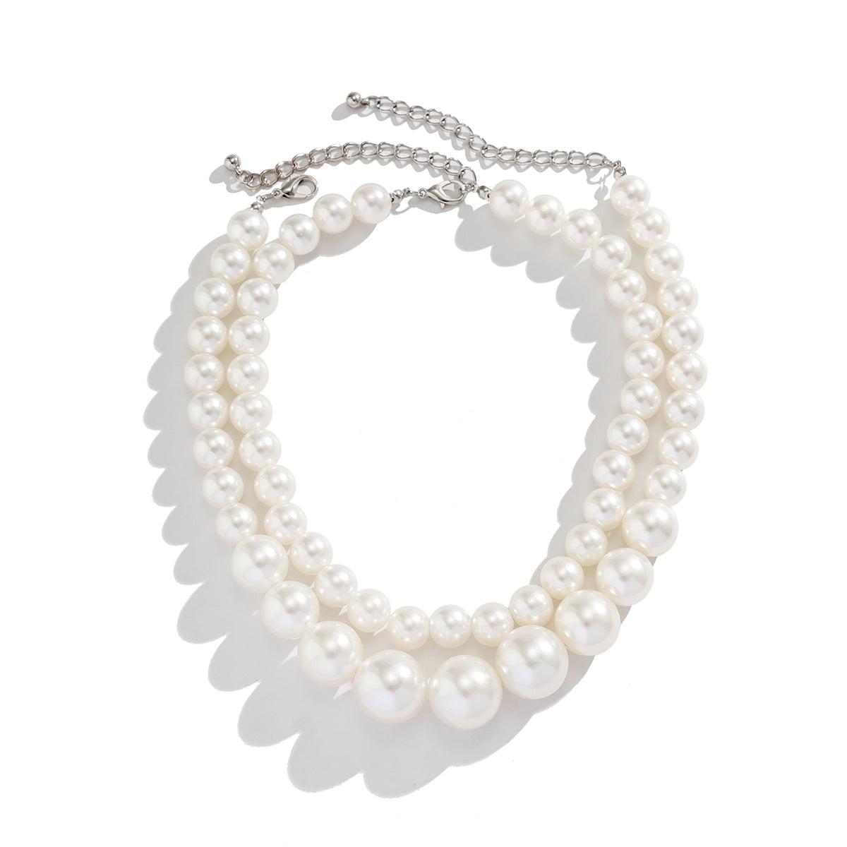 Exaggerated pearl temperament choker versatile collarbone chain multi-layer bead necklace for women