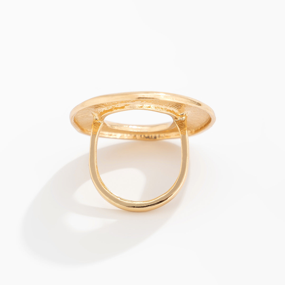 Irregular Water Drop Open Ring Fashion Texture Flower Pearl Ring
