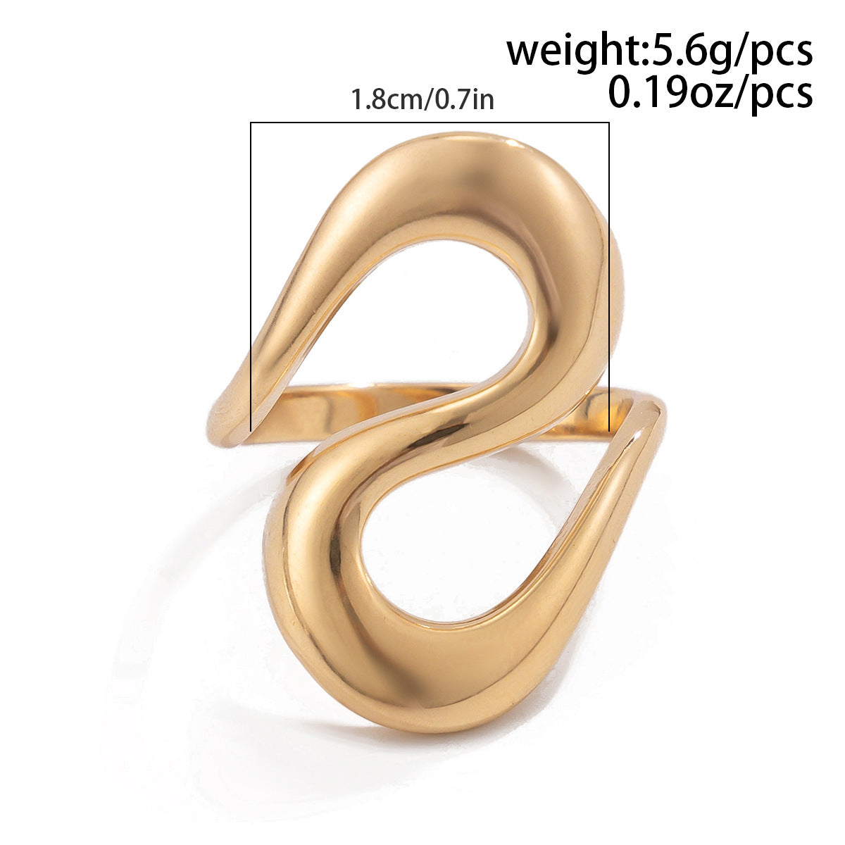 Irregular Water Drop Open Ring Fashion Texture Flower Pearl Ring