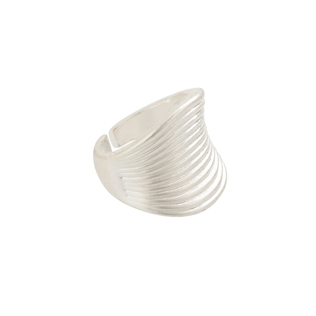 French round pleated metal ring, simple irregular hand decoration, niche flower jewelry