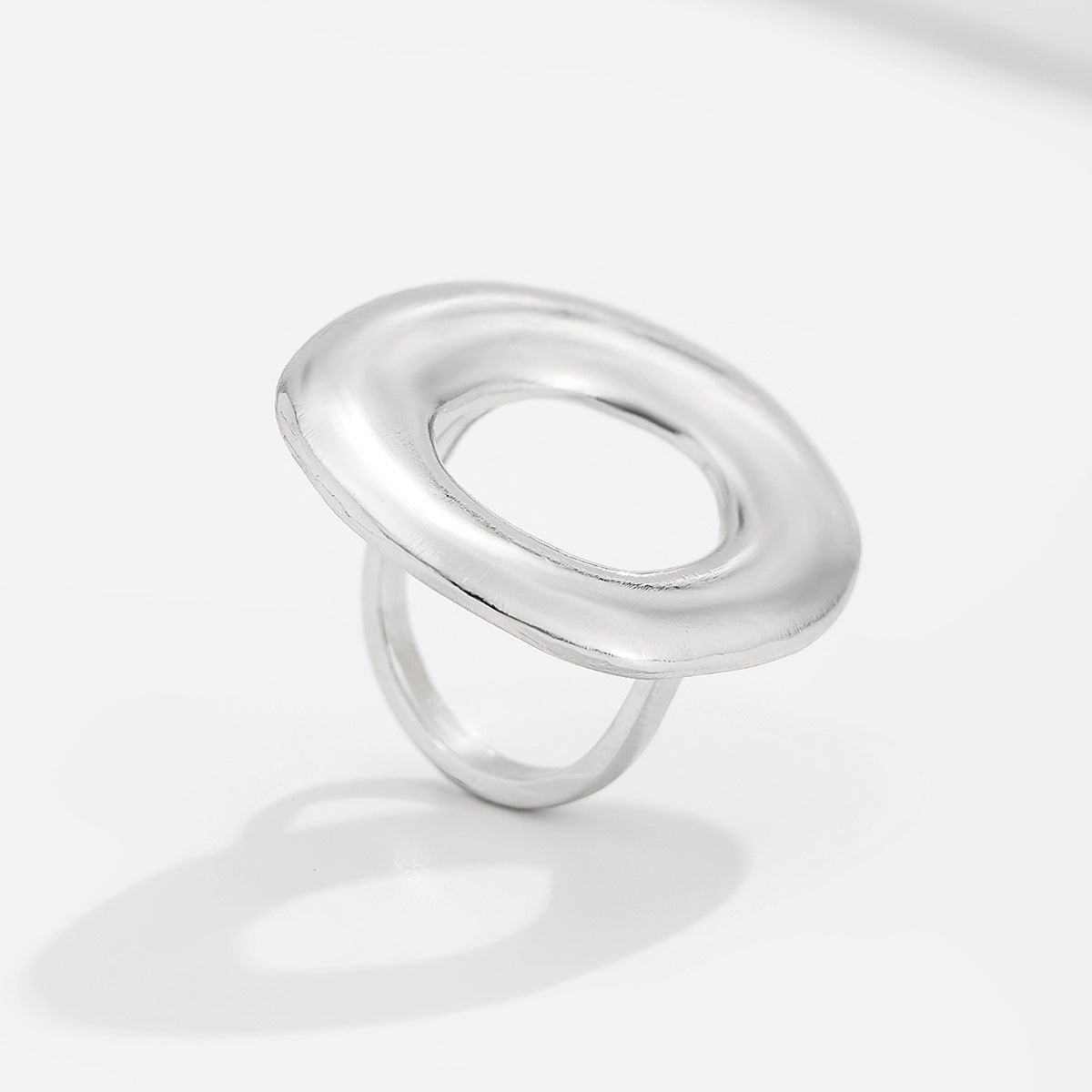 Irregular Water Drop Open Ring Fashion Texture Flower Pearl Ring