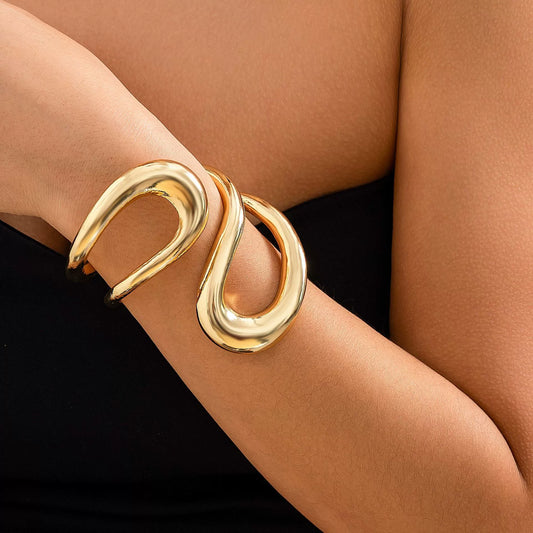 14K Exaggerated  twisted double-layer collar, sweet and cool style, minimalist choker bracelet