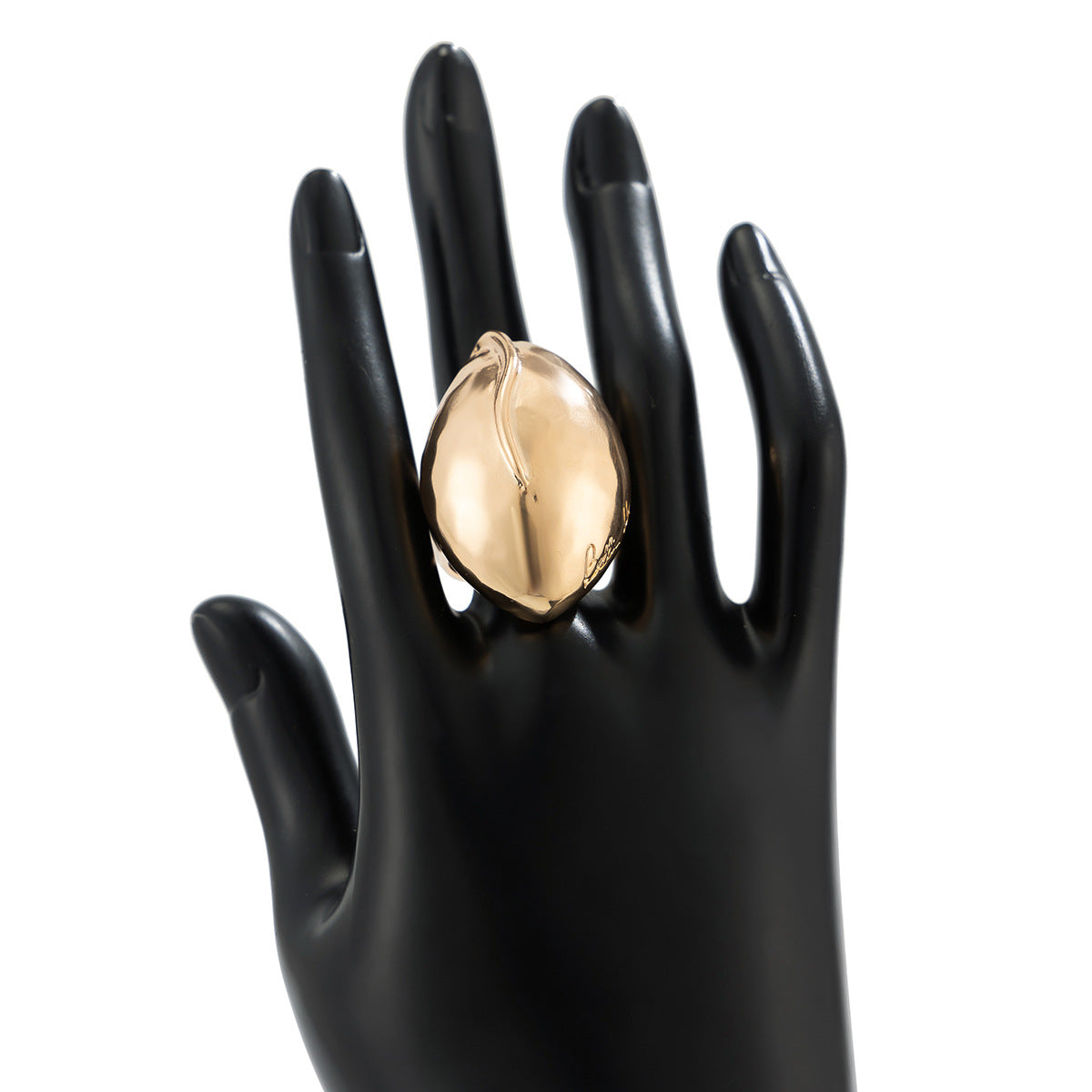 Irregular Water Drop Open Ring Fashion Texture Flower Pearl Ring